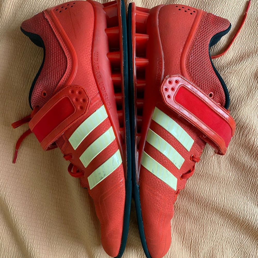 Adidas Adipower Mens Weightlifting Squat Shoes Red Si… Gem